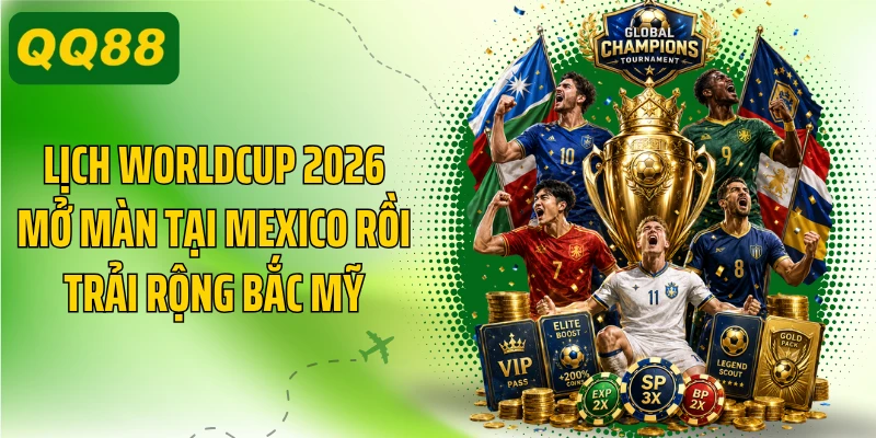 Lịch worldcup 2026 mở màn tại Mexico rồi trải rộng Bắc Mỹ